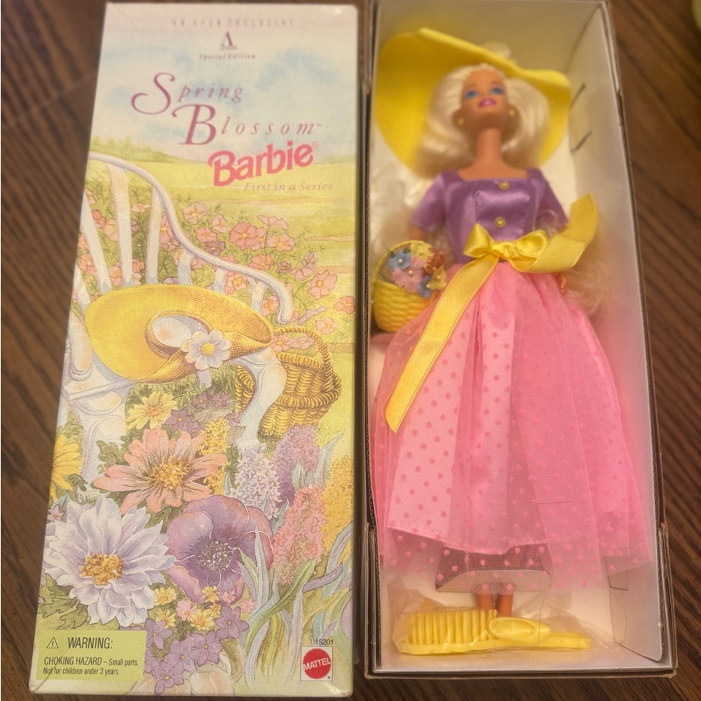 1996 Avon Spring Blossom Barbie in Purple and Pink